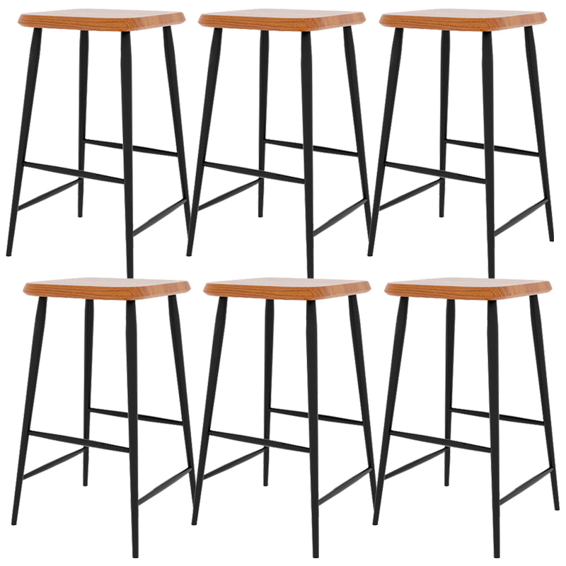 Modern Counter Height Stools Solid Wood and Metal Counter Bar Stool