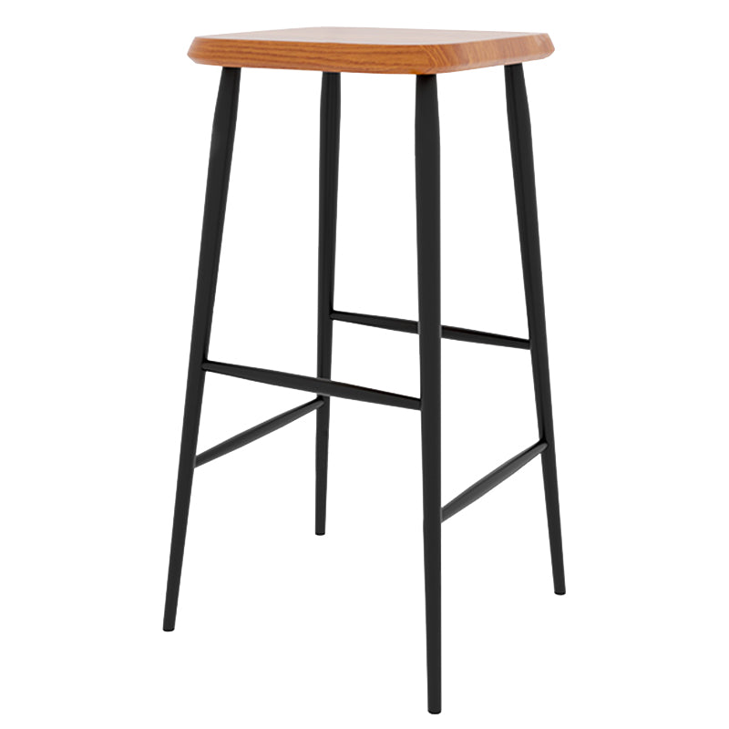 Modern Counter Height Stools Solid Wood and Metal Counter Bar Stool