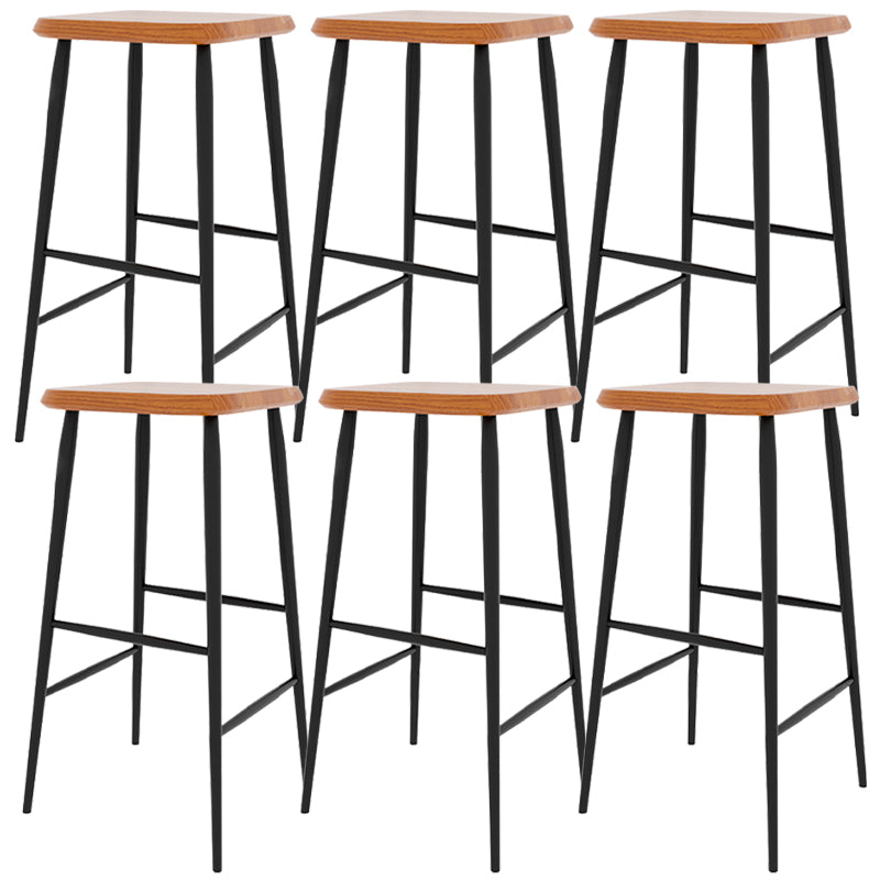 Modern Counter Height Stools Solid Wood and Metal Counter Bar Stool