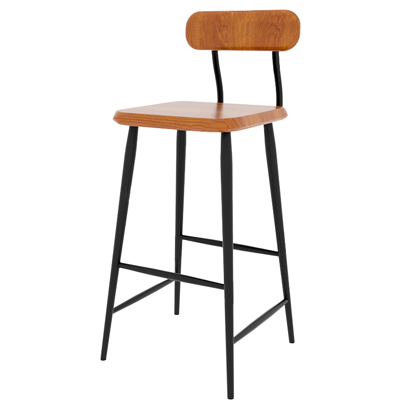 Modern Counter Height Stools Solid Wood and Metal Counter Bar Stool
