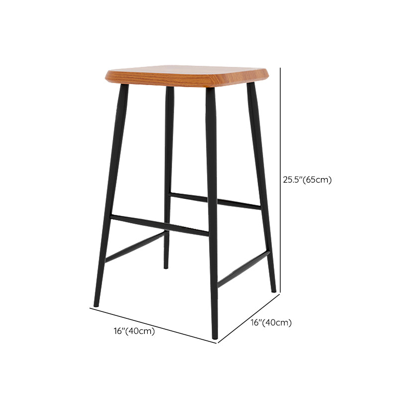 Modern Counter Height Stools Solid Wood and Metal Counter Bar Stool
