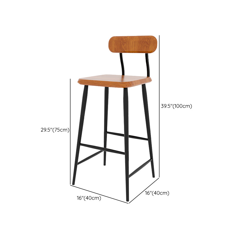 Modern Counter Height Stools Solid Wood and Metal Counter Bar Stool