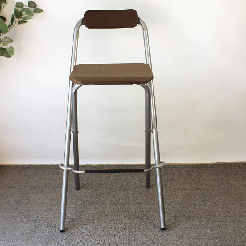 Contemporary Folding Dining Stools Armless Bar Stools with Metal Base