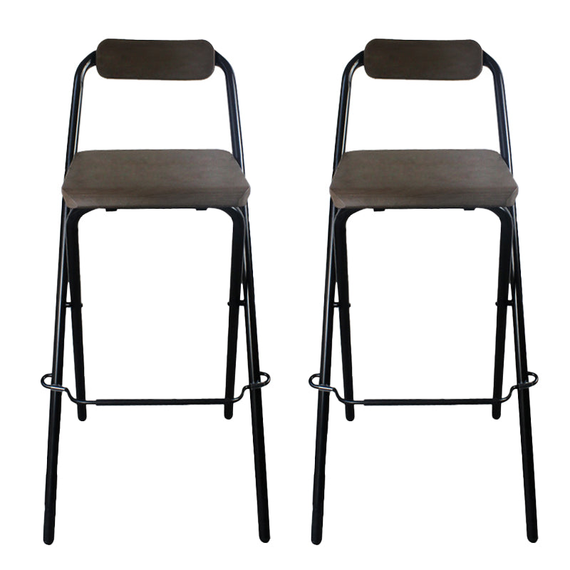 Contemporary Folding Dining Stools Armless Bar Stools with Metal Base