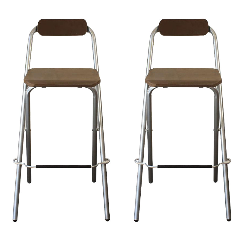 Contemporary Folding Dining Stools Armless Bar Stools with Metal Base