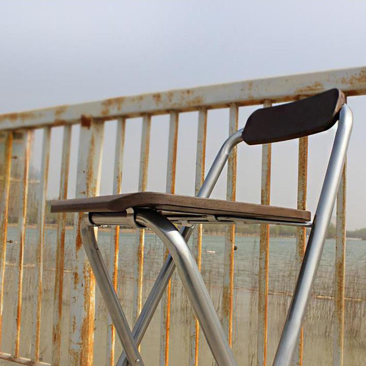 Contemporary Folding Dining Stools Armless Bar Stools with Metal Base