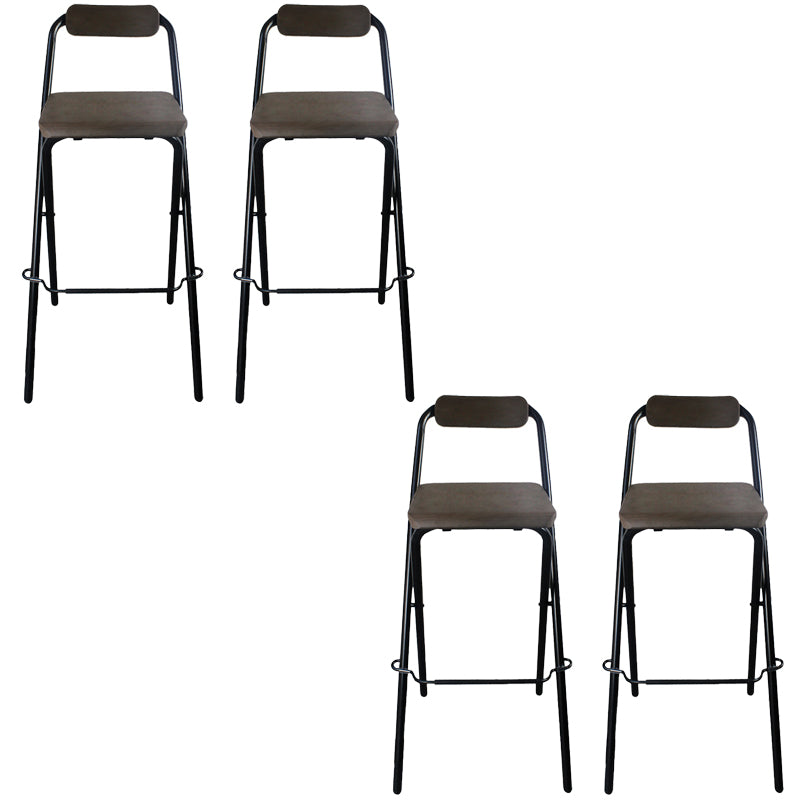 Contemporary Folding Dining Stools Armless Bar Stools with Metal Base