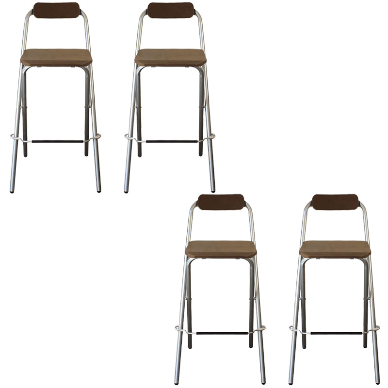 Contemporary Folding Dining Stools Armless Bar Stools with Metal Base