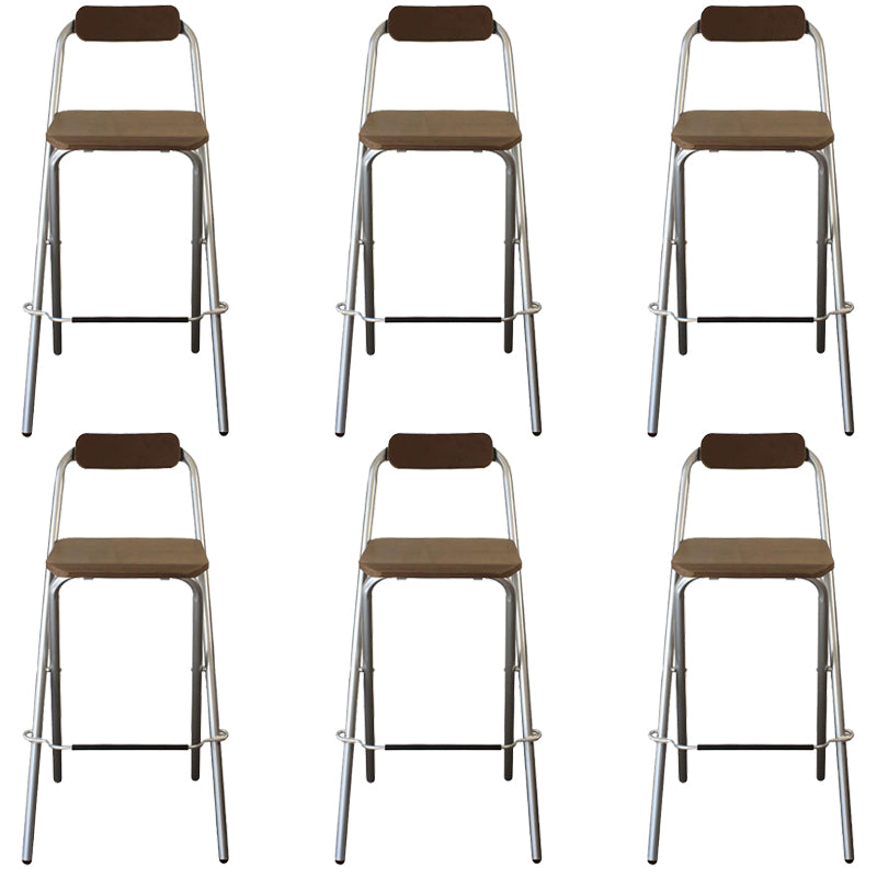Contemporary Folding Dining Stools Armless Bar Stools with Metal Base