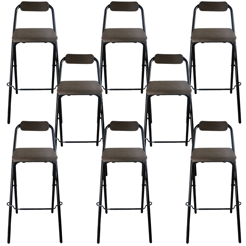 Contemporary Folding Dining Stools Armless Bar Stools with Metal Base