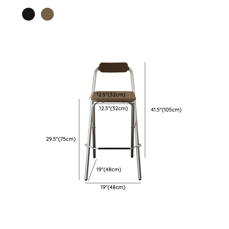 Contemporary Folding Dining Stools Armless Bar Stools with Metal Base