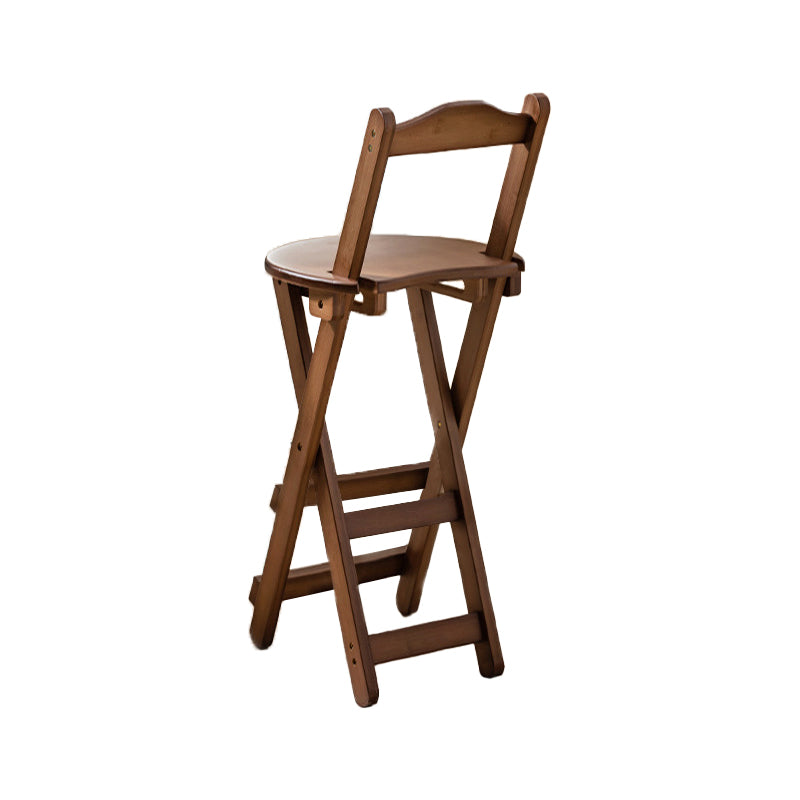 Contemporary Folding Dining Stools Solid Wood Bar Stools with Footrest