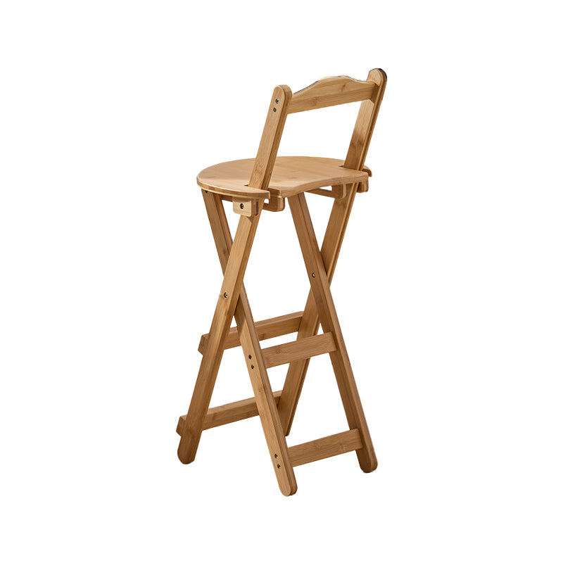 Contemporary Folding Dining Stools Solid Wood Bar Stools with Footrest