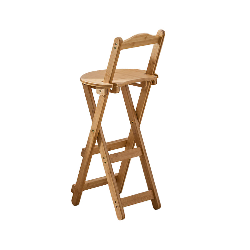 Contemporary Folding Dining Stools Solid Wood Bar Stools with Footrest