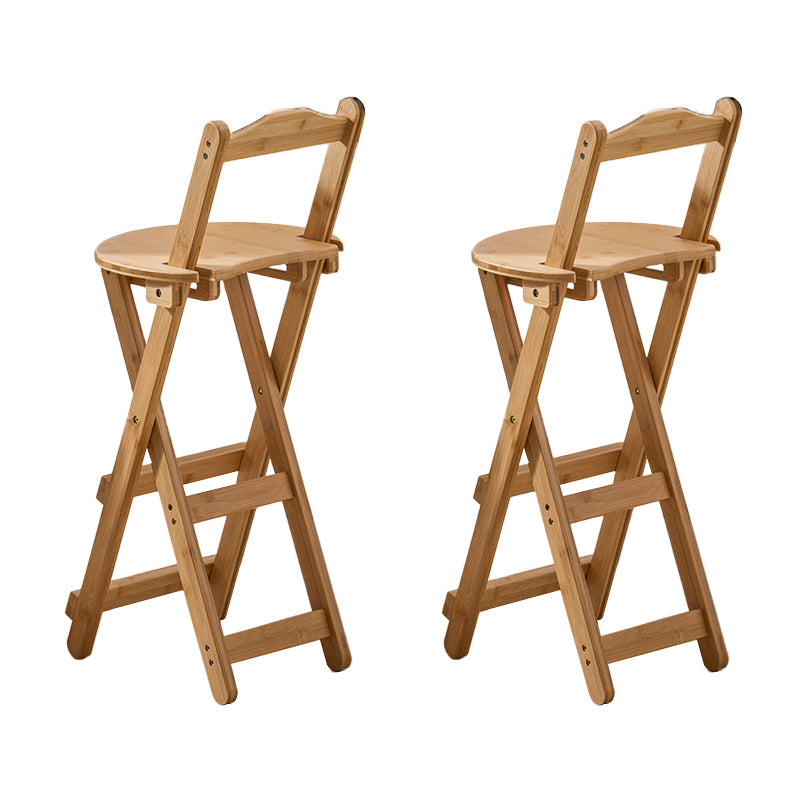 Contemporary Folding Dining Stools Solid Wood Bar Stools with Footrest