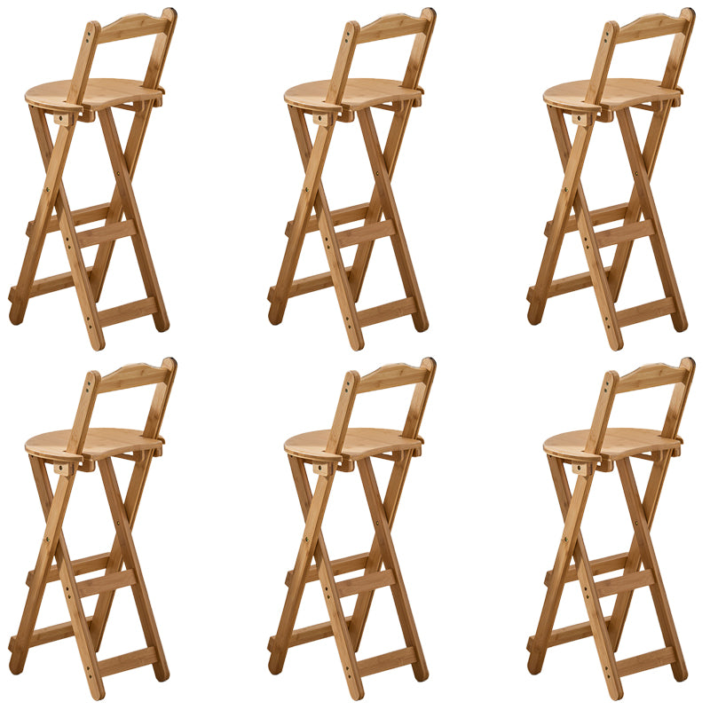 Contemporary Folding Dining Stools Solid Wood Bar Stools with Footrest