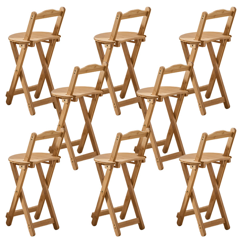 Contemporary Folding Dining Stools Solid Wood Bar Stools with Footrest
