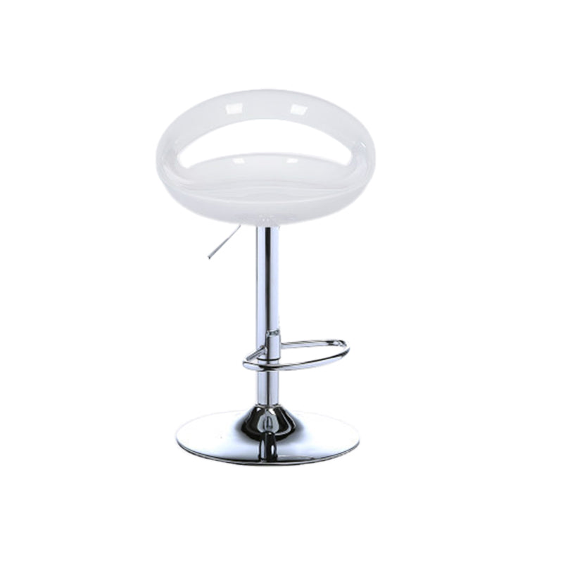 Low Back Plastic Dining Stools Armless Bar Stools with Metal Base