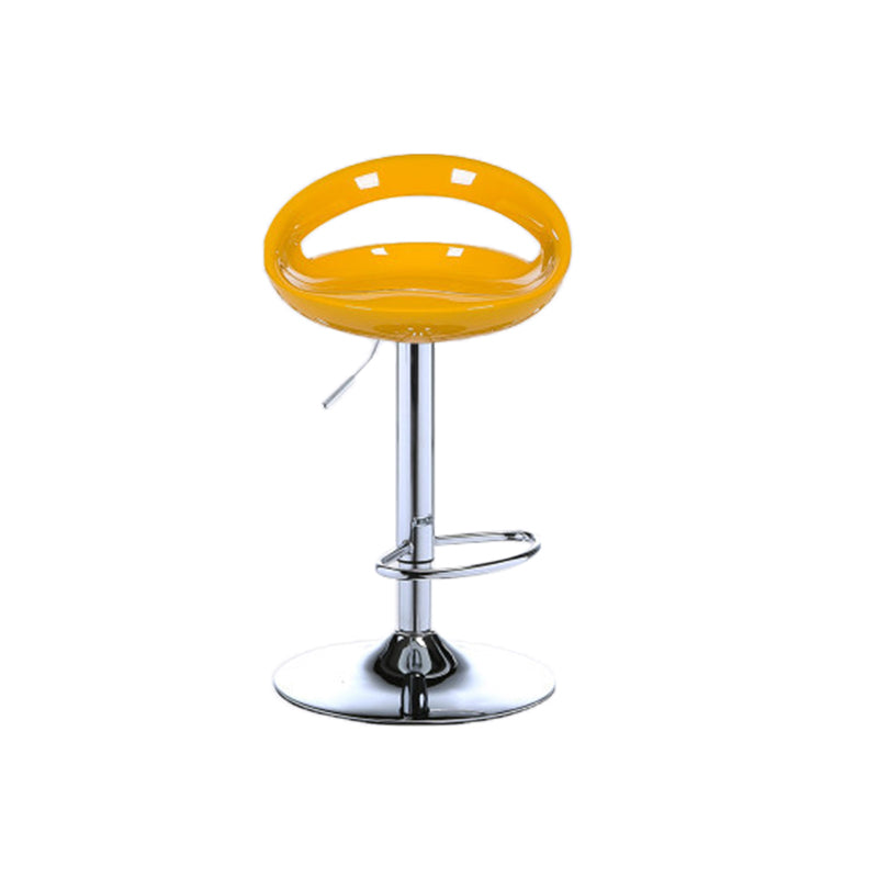 Low Back Plastic Dining Stools Armless Bar Stools with Metal Base