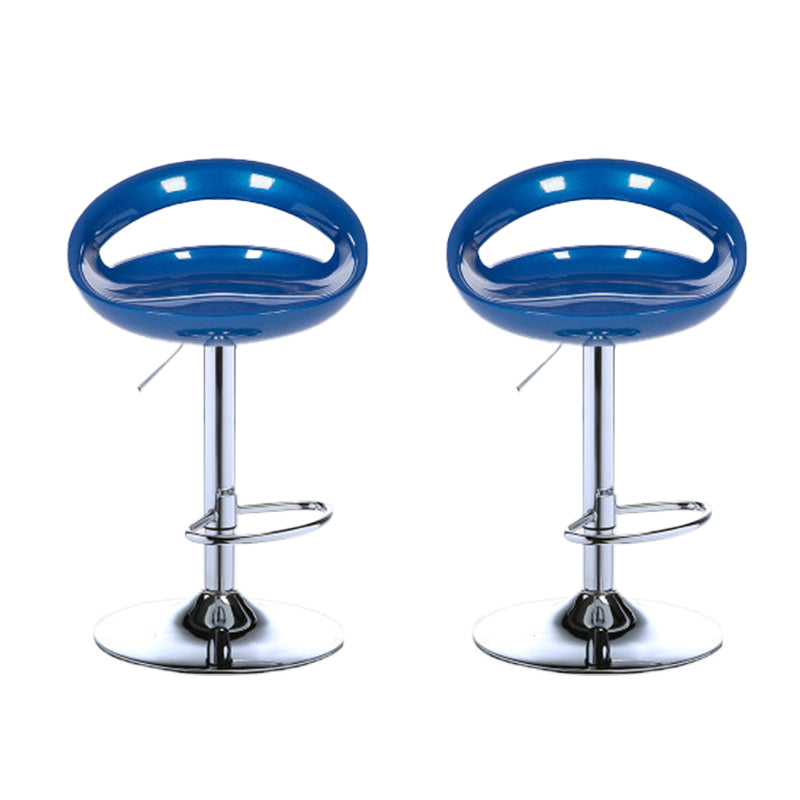 Low Back Plastic Dining Stools Armless Bar Stools with Metal Base