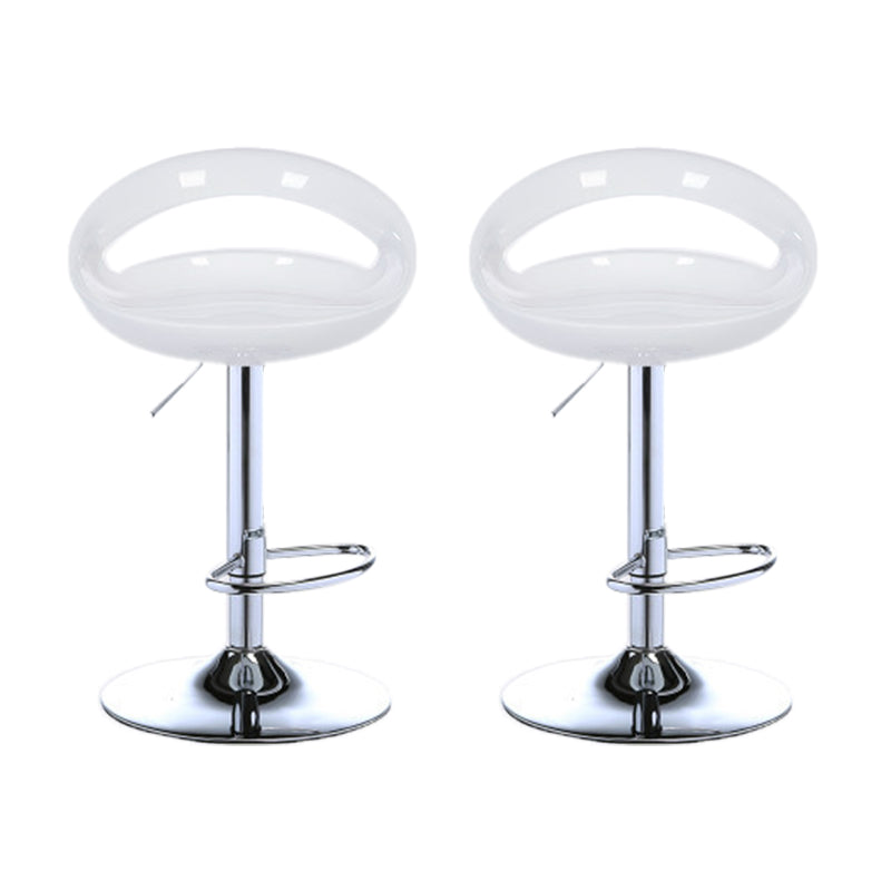 Low Back Plastic Dining Stools Armless Bar Stools with Metal Base