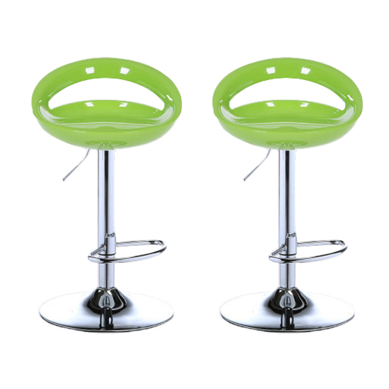 Low Back Plastic Dining Stools Armless Bar Stools with Metal Base