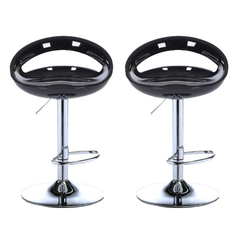 Low Back Plastic Dining Stools Armless Bar Stools with Metal Base