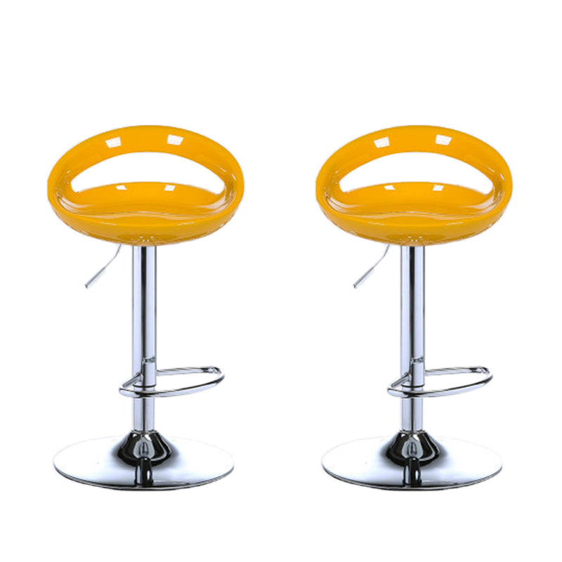 Low Back Plastic Dining Stools Armless Bar Stools with Metal Base