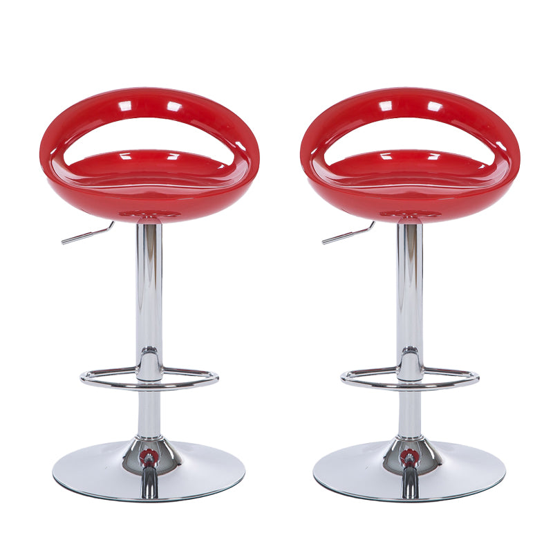 Low Back Plastic Dining Stools Armless Bar Stools with Metal Base
