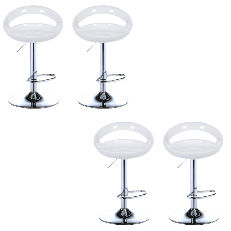 Low Back Plastic Dining Stools Armless Bar Stools with Metal Base