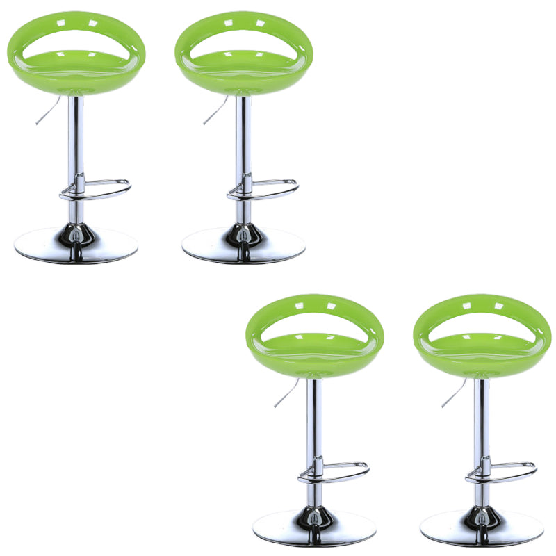 Low Back Plastic Dining Stools Armless Bar Stools with Metal Base