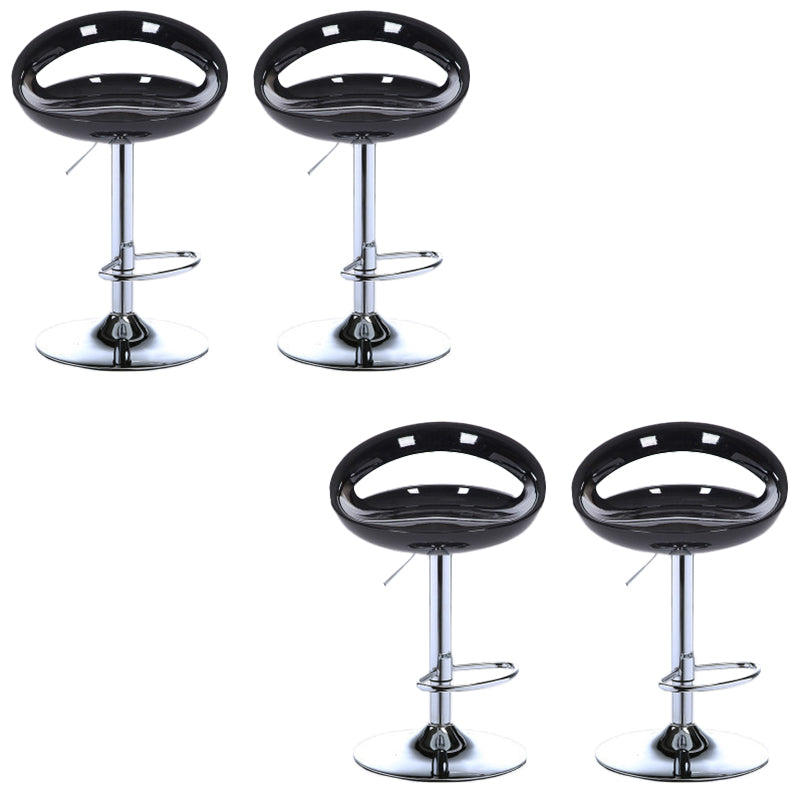 Low Back Plastic Dining Stools Armless Bar Stools with Metal Base