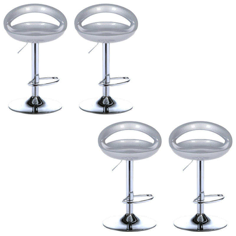 Low Back Plastic Dining Stools Armless Bar Stools with Metal Base