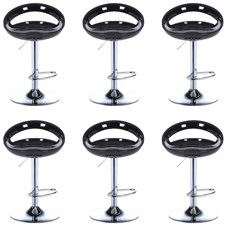 Low Back Plastic Dining Stools Armless Bar Stools with Metal Base