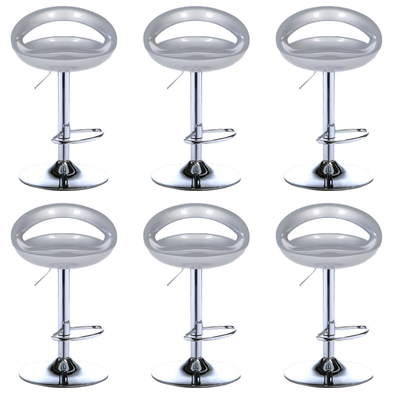 Low Back Plastic Dining Stools Armless Bar Stools with Metal Base
