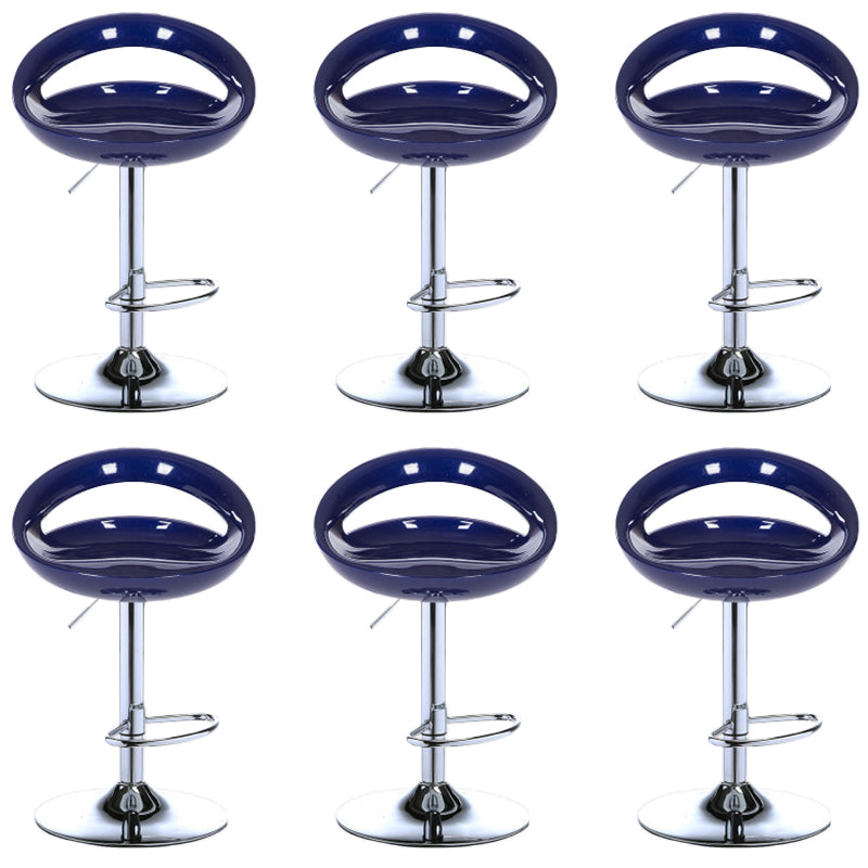 Low Back Plastic Dining Stools Armless Bar Stools with Metal Base
