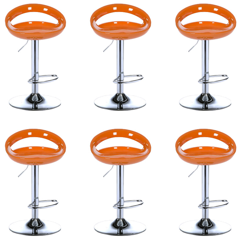 Low Back Plastic Dining Stools Armless Bar Stools with Metal Base