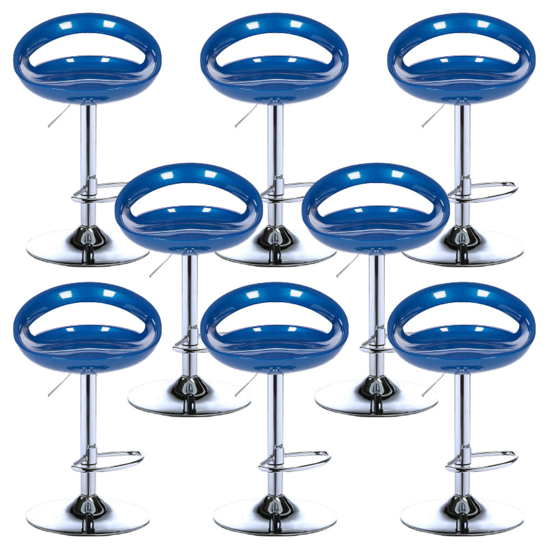 Low Back Plastic Dining Stools Armless Bar Stools with Metal Base