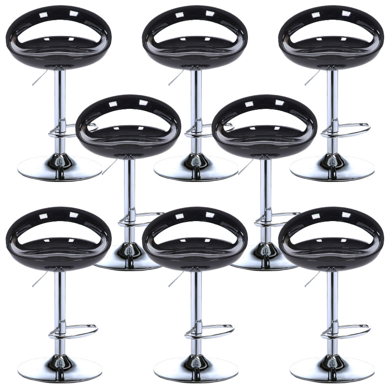 Low Back Plastic Dining Stools Armless Bar Stools with Metal Base
