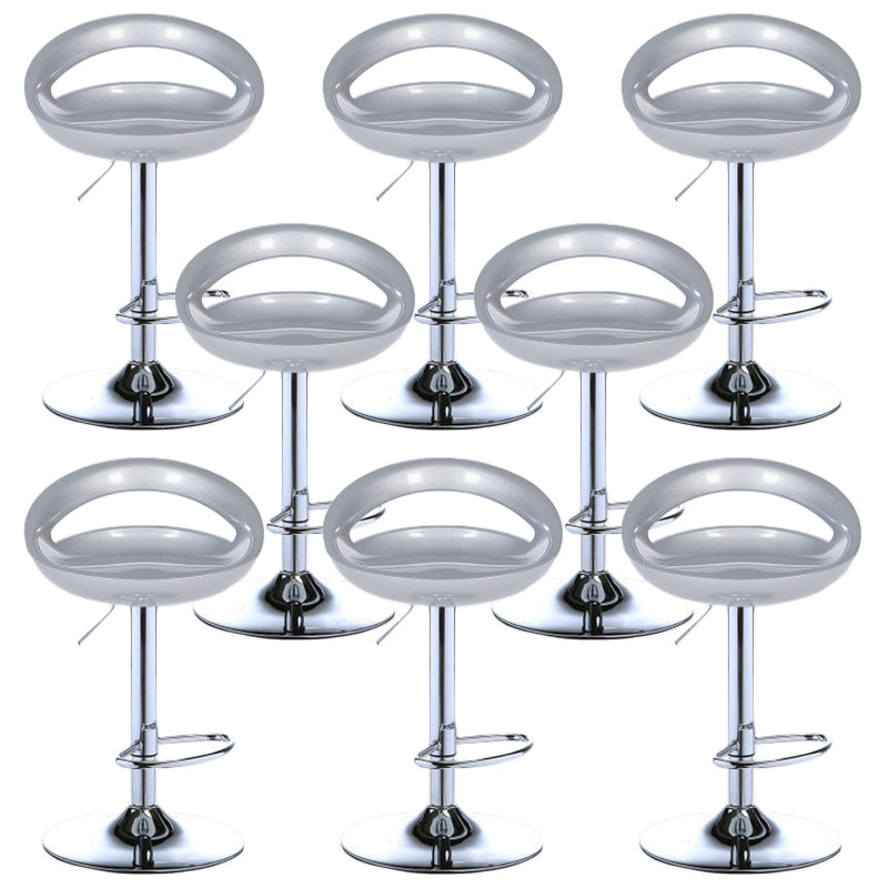 Low Back Plastic Dining Stools Armless Bar Stools with Metal Base