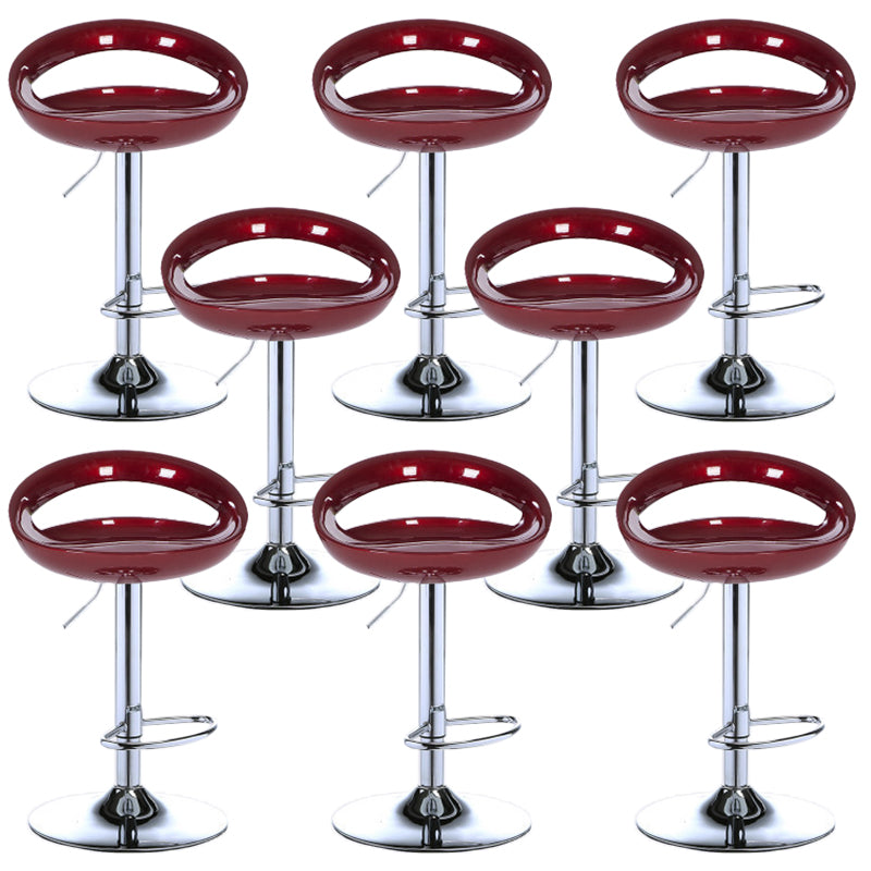 Low Back Plastic Dining Stools Armless Bar Stools with Metal Base