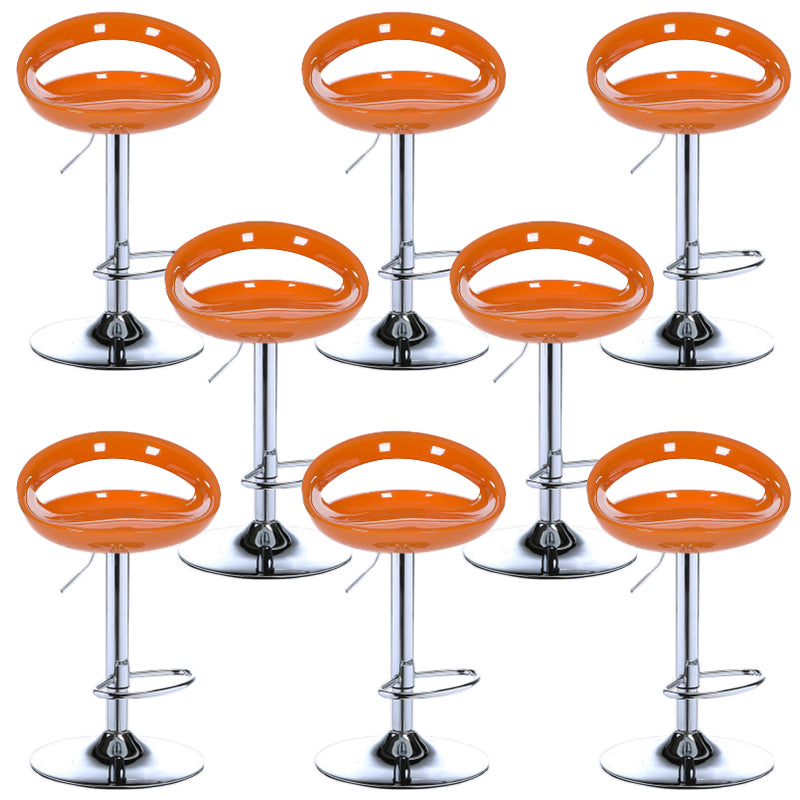 Low Back Plastic Dining Stools Armless Bar Stools with Metal Base