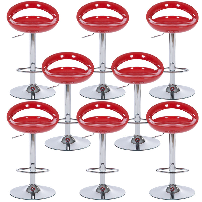 Low Back Plastic Dining Stools Armless Bar Stools with Metal Base