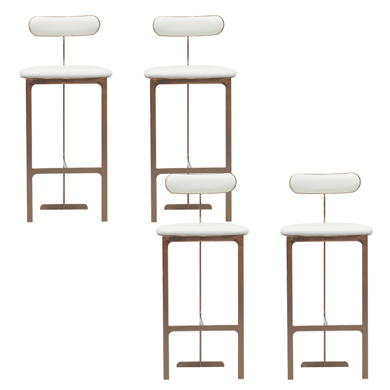Glam Faux Leather Bar Stool Low Back Counter Bar Stool for Home