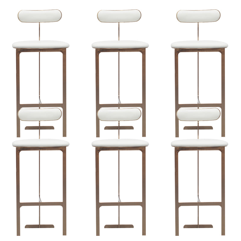 Glam Faux Leather Bar Stool Low Back Counter Bar Stool for Home