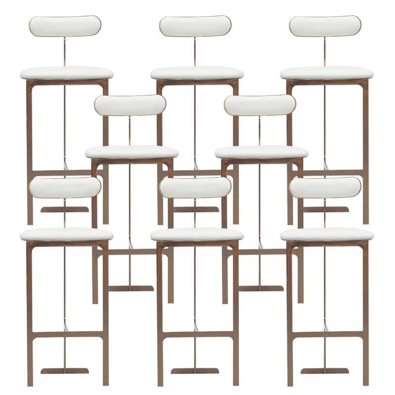 Glam Faux Leather Bar Stool Low Back Counter Bar Stool for Home