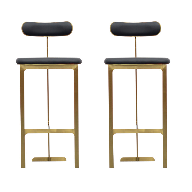 Glam Faux Leather Bar Stool Low Back Counter Bar Stool for Home