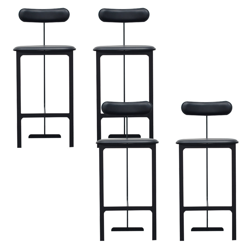 Glam Faux Leather Bar Stool Low Back Counter Bar Stool for Home