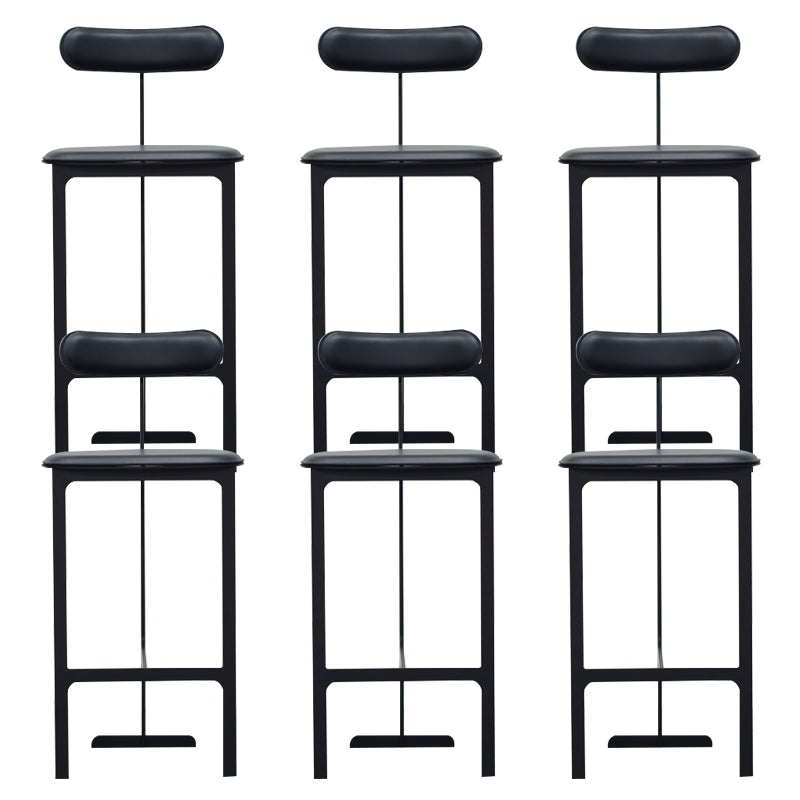 Glam Faux Leather Bar Stool Low Back Counter Bar Stool for Home