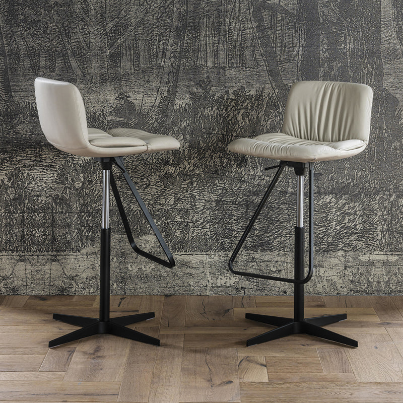 Industrial Style Rotatable Bar Stool Leather Counter Bar Stool for Home